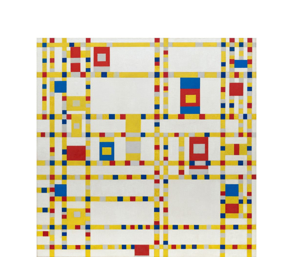 <p>PIET MONDRIAN<br /><em>Broadway Boogie Woogie</em> 1942–43<br />Oil on canvas<br />The Museum of Modern Art, New York</p>